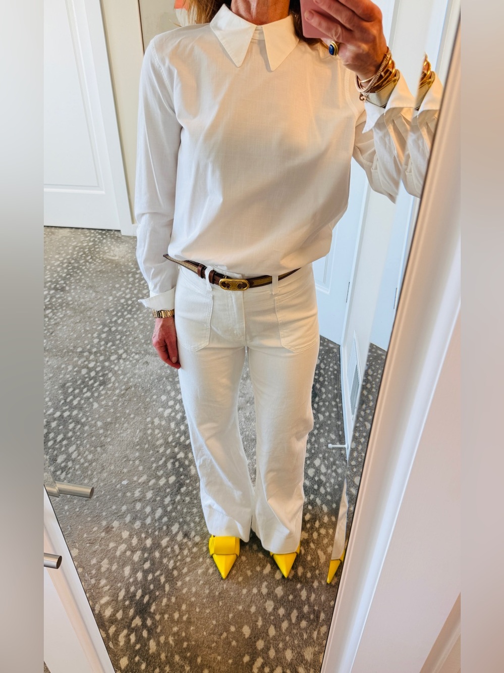 Giada Forte of Forte Forte Classic White Long-Sleeve Peter Pan Collar Top